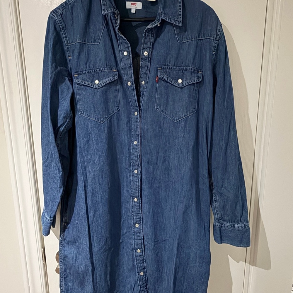 Levi's Dark Denim Button-Down Shirt Dress